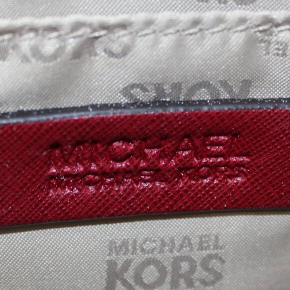 Michael Kors Jet Set Travel Tote & Wallet Set – Dark Red Saffiano Leather - Picture 11 of 17